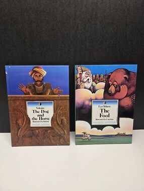 Lot Of 2 Vtg Moonlight Publishing  HC Books - The Dog And The Horse, The Fool